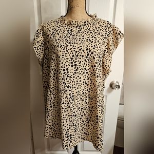 Cap Sleeve Ruffle Neck Babydoll Shirt